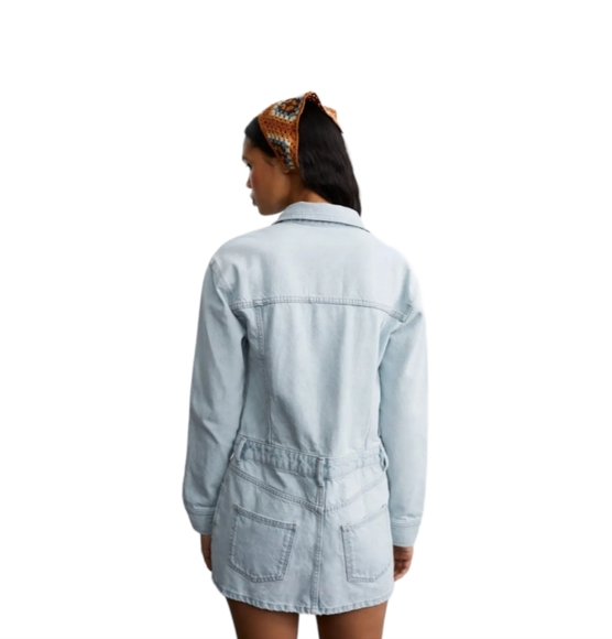 Zara Denim Mini Shirt Dress Size XS - Picture 3 of 10